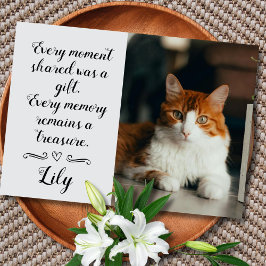 Cat Loss Sympathy Card Personalized Photo Pet Name カード