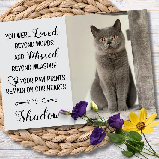 Cat Loss Sympathy Card Personalized Photo Pet Name カード