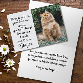 Cat Loss Sympathy Card Personalized Photo Pet Name カード