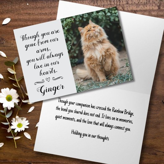 Cat Loss Sympathy Card Personalized Photo Pet Name カード