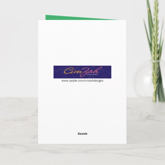 Cat Loudly Singing "Silent Night" Christmas カード (裏面)