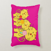 Cat Love Lollipop Pillow Pink Blue アクセントクッション (正面(垂直))
