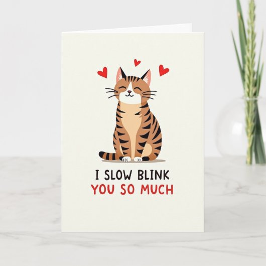 Cat Love Slow Blink Card カード (正面)