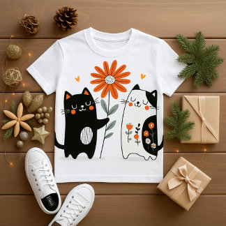 cat love t shirt design ベビーTシャツ