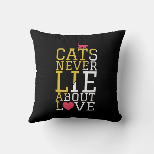 Cat Love Truth Quote Cushion クッション (裏面)
