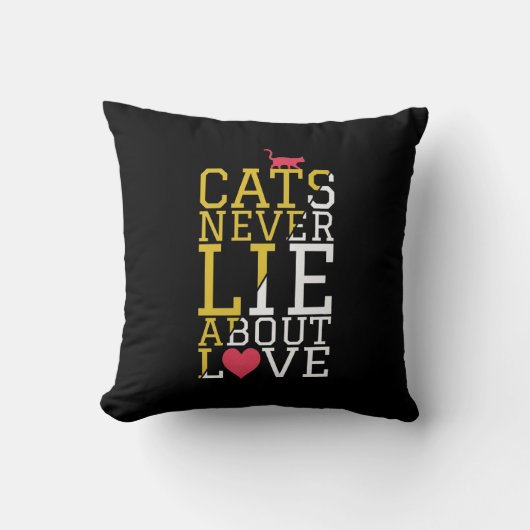 Cat Love Truth Quote Cushion クッション (正面)