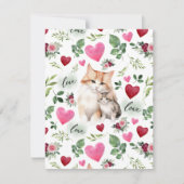 Cat Love Valentine’s Day Card in White ノートカード (正面)