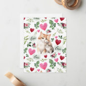 Cat Love Valentine’s Day Card in White ノートカード (正面/裏面インサイチュ)