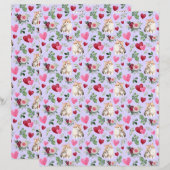 Cat Love Valentine Scrapbook Paper in Purple (正面/裏面)