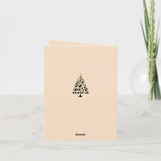 Cat Lover Christmas Tree 2 ノートカード (裏面)