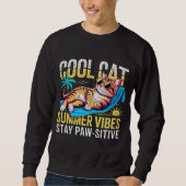 Cat Lover Cool Summer Vibes Funny Gift スウェットシャツ (正面)