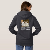 Cat Lover Dark Grey Custom White Text Pet Photo パーカ (裏面フル)