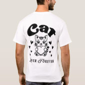Cat Lover Forever Paw Print T-Shirt Cute Cat Lover Tシャツ (裏面)