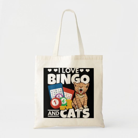 Cat Lover I Love Bingo And Cats Gambling Bingo Pla トートバッグ (正面)