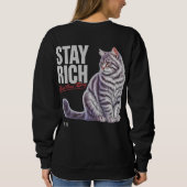 Cat Lover "Mind Over Money" Funny Finance Tee スウェットシャツ (裏面)