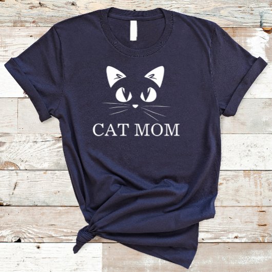 cat lover mom Cute Simple Design black Tシャツ