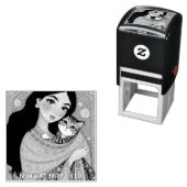 Cat lover Mom Photo  orange セルフインキングスタンプ (インサイチュ)