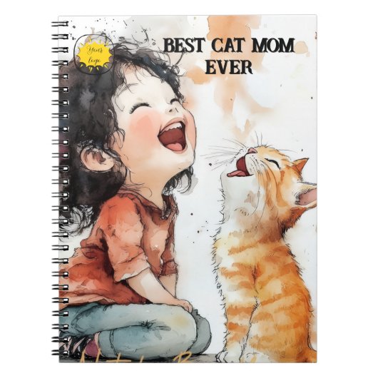 Cat lover Mom Photo  orange ノートブック (正面)