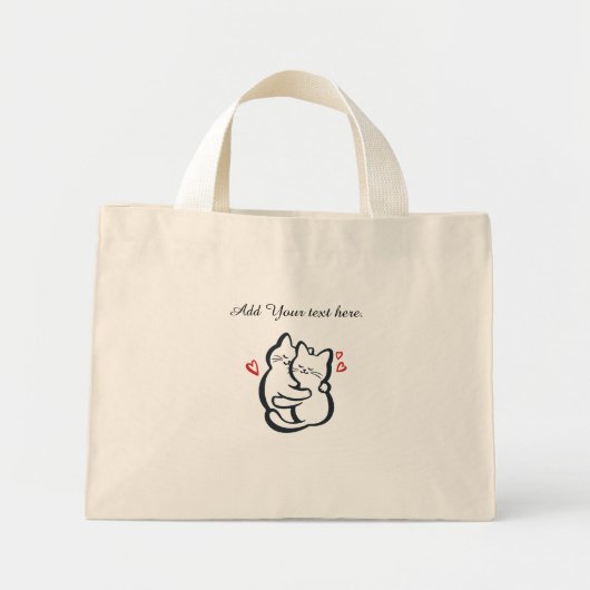Cat Lover Mom’s Tote Bag for Women ミニトートバッグ (正面)