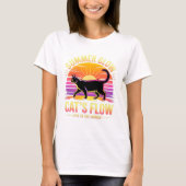 Cat Lover Radiant Summer Retro Sunset for Women Tシャツ (正面)