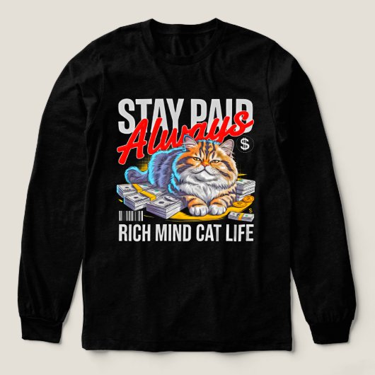 Cat Lover Rich Mind Funny Gift トライブレンドＴシャツ (デザイン正面)