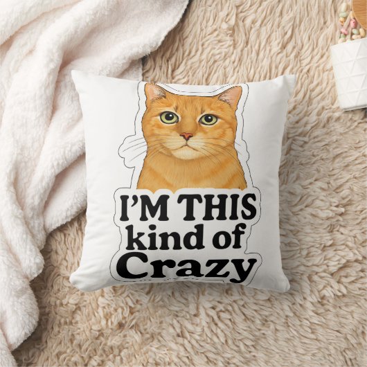 - “Cat Lover’s Humor Pillow – Orange Cat Design” クッション (ブランケット)