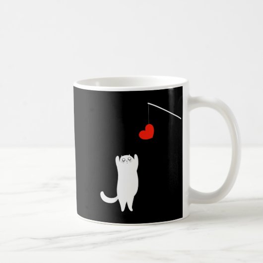 Cat Lover Valentine's Day Animal Affection Love Fu コーヒーマグカップ (右)