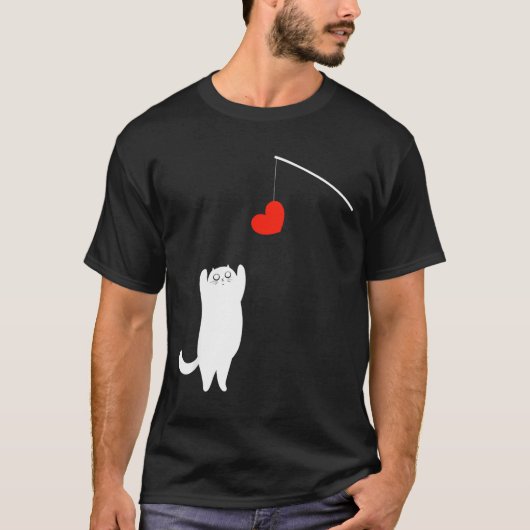 Cat Lover Valentine's Day Animal Affection Love Fu Tシャツ (正面)