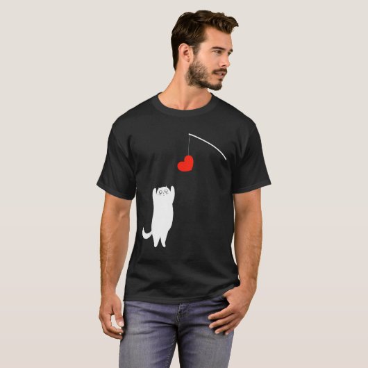 Cat Lover Valentine's Day Animal Affection Love Fu Tシャツ (正面フル)
