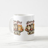 Cat Lover Vibes – Cute Cat Design コーヒーマグカップ (正面左)