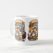 Cat Lover Vibes – Cute Cat Design. コーヒーマグカップ (正面左)