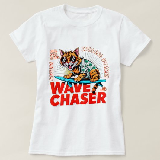 Cat Lover Vibes Ginger Surf Cat Summer Gift Tシャツ (デザイン正面)