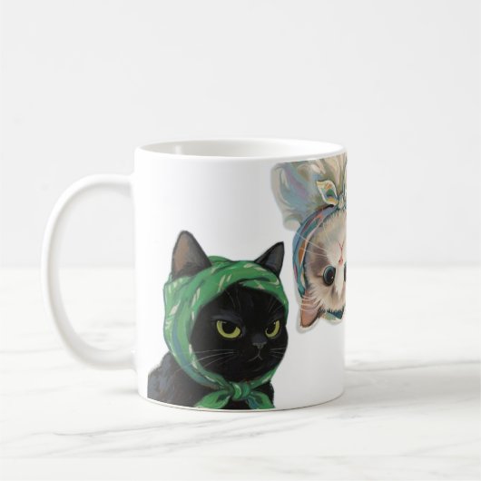 Cat lovers コーヒーマグカップ (左)