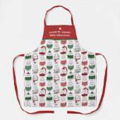 Cat Lovers Cute Funny Festive Christmas Cat エプロン (正面)