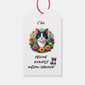 Cat lovers floral Tuxedo cat  ギフトタグ (裏面)