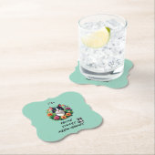 Cat lovers floral Tuxedo cat  ペーパーコースター (インサイチュ)