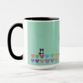 Cat lovers hearts and flower's  マグカップ (左)