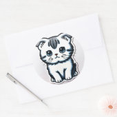 Cat lovers Laptop Water Bottle & Notebook stickers ラウンドシール (封筒)