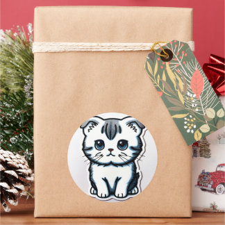 Cat lovers Laptop Water Bottle & Notebook stickers ラウンドシール