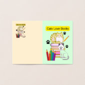 Cat Loves Books 箔カード (内部)