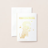 Cat Loves Books 箔カード (裏面封筒付き)