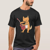 Cat Loves Musical Instruments Plays Guitar Tシャツ (正面)