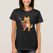 Cat Loves Musical Instruments Plays Guitar Tシャツ (正面)