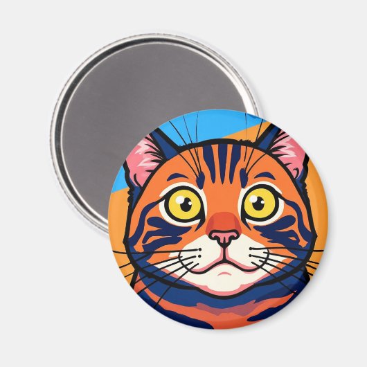 Cat, Mackerel, Domestic cat マグネット (正面/裏面)