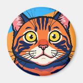 Cat, Mackerel, Domestic cat マグネット (正面)