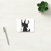 Cat Magic Silhouette Skull Sorcerer Staff Wizard. ポストイット (オフィス)