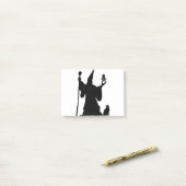 Cat Magic Silhouette Skull Sorcerer Staff Wizard. ポストイット (デスク上)