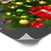 Cat Maine Coon Cat Xmas Tree Lights Cat Lover Ugly ポスター (角)