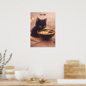 Cat making ramen at 3AM Poster ポスター (キッチン)