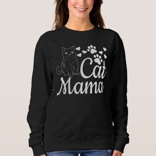 Cat Mama Cute Cat Mom Cat  I Cat Mama スウェットシャツ (正面)